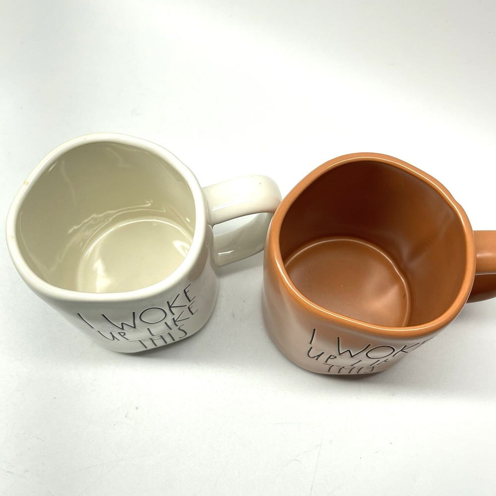Rae Dunn By‎ Magenta "I Woke Up Like This" 20 oz Farmhouse Coffee Mug Set - Picture 2 of 7